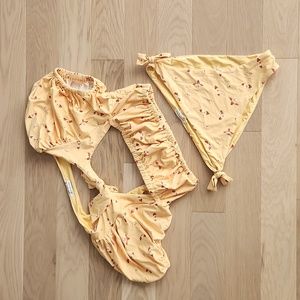 WeWoreWhat Yellow Floral Bikini - Top and Bottom